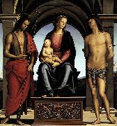 Pietro Perugino The Madonna between St John the Baptist and St Sebastian oil painting